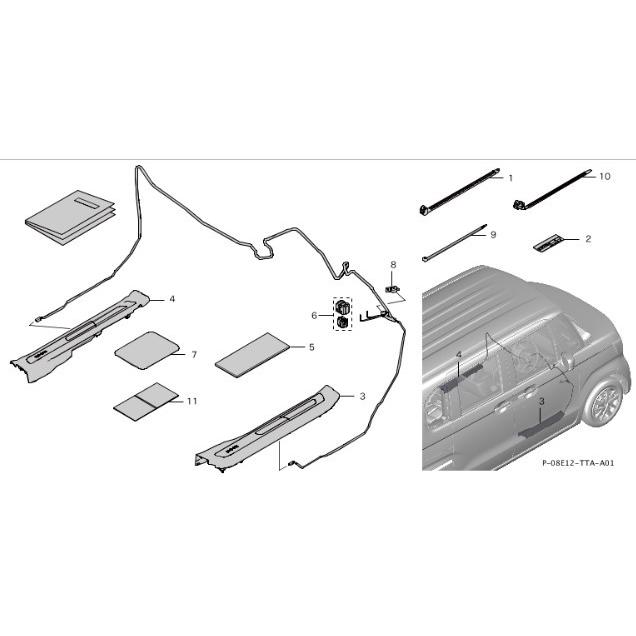 NBOX JF3 JF4 サイドステップガーニッシュ LED イルミネーション