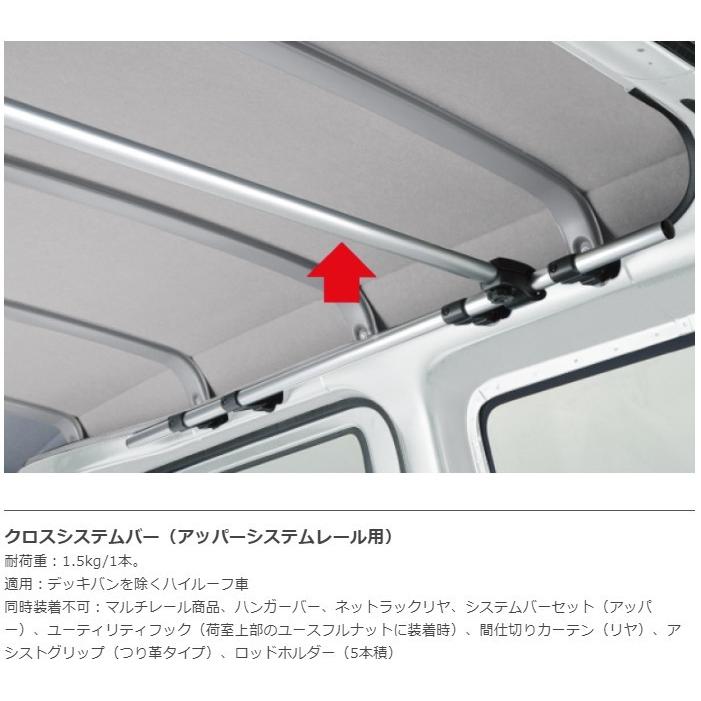 ダイハツ ハイゼットカーゴ 【ハイルーフ用】クロスシステムバー