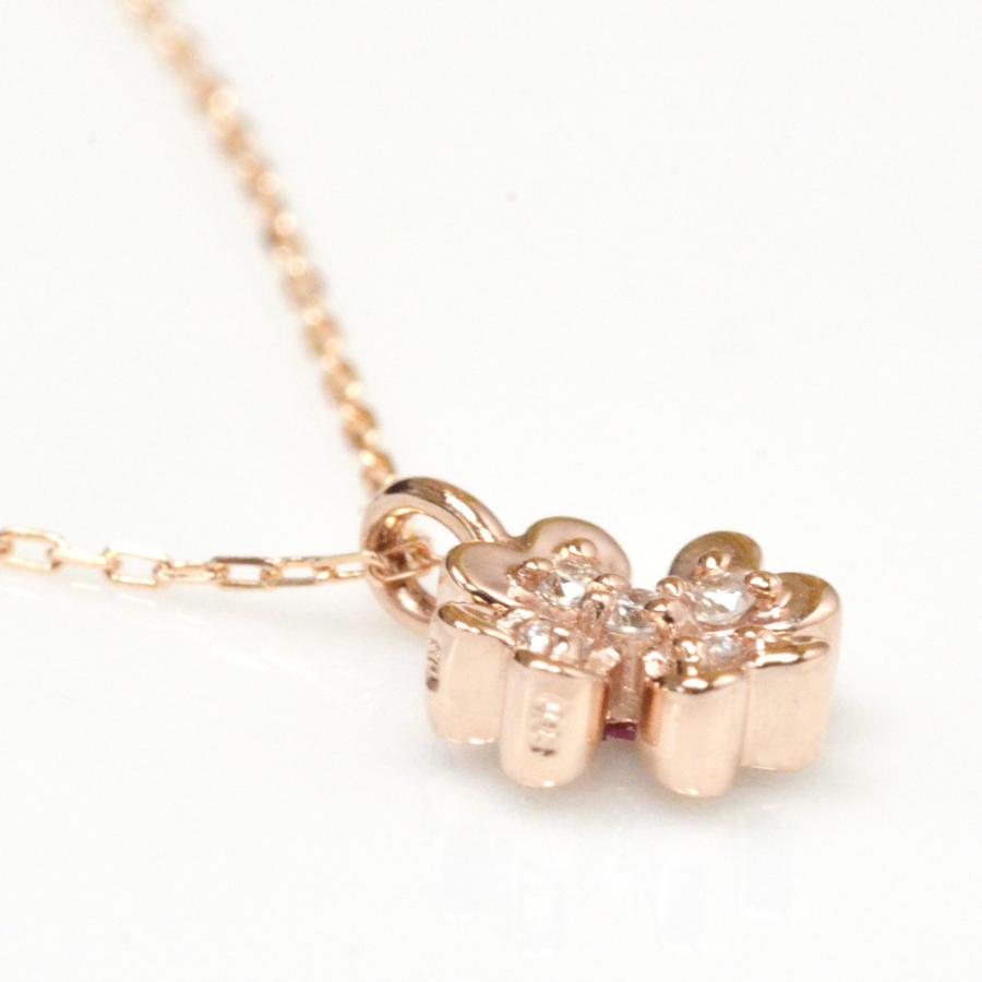 ネックレス レディース 18k ゴールド k18 金属アレルギー対応 18金 クローバー ダイヤモンド ルビー サファイヤ YG PG WG