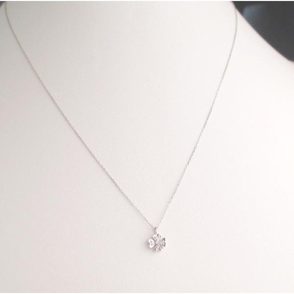 ネックレス レディース 18k ゴールド k18 金属アレルギー対応 18金 クローバー ダイヤモンド ルビー サファイヤ YG PG WG