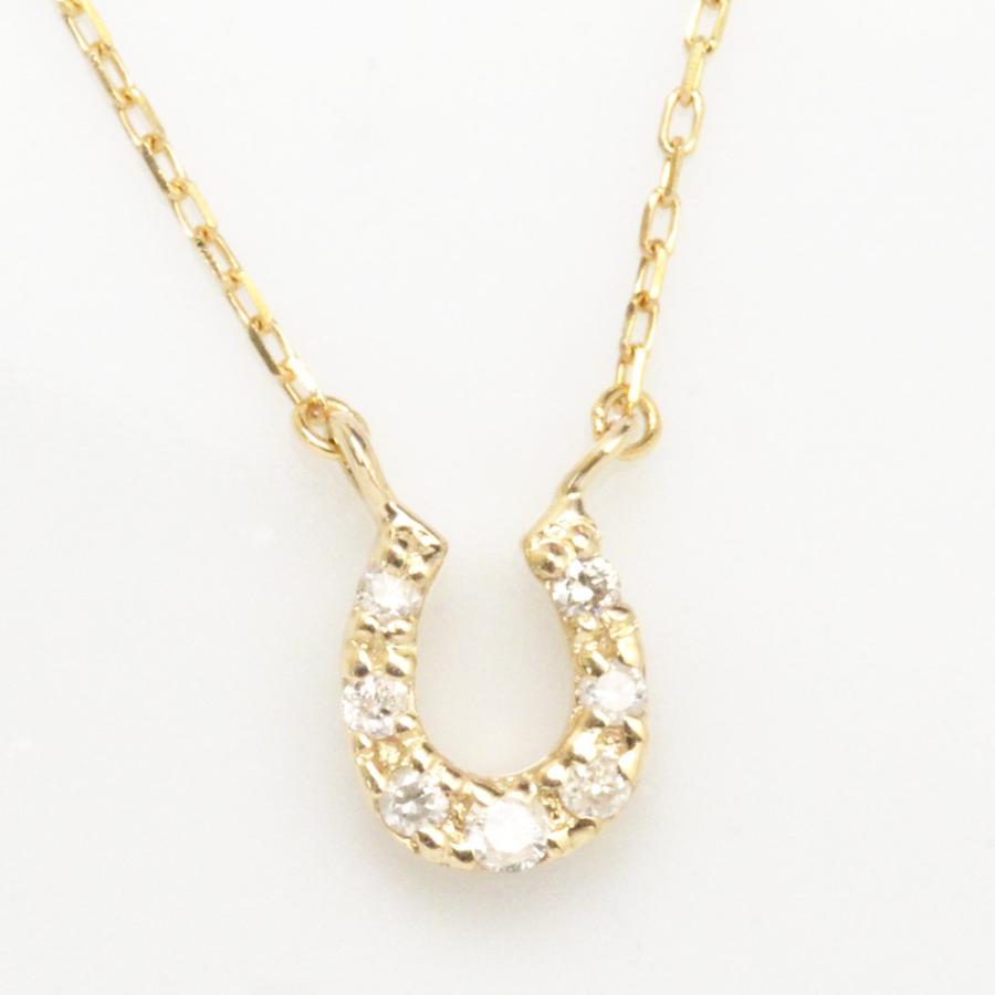 ネックレス レディース 18k ゴールド k18 金属アレルギー対応 18金 馬蹄 ホースシュー ダイヤモンド ルビー サファイヤ