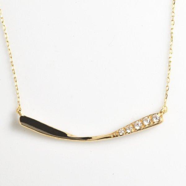ネックレス レディース 18k ゴールド k18 金属アレルギー対応 18金 ダイヤモンド ライン バー YG PG WG 母の日 クリスマス ホワイトデー