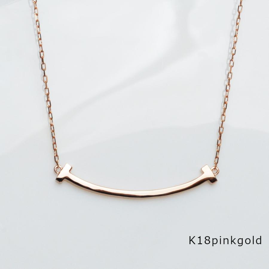スマイルネックレス k18 ピンクゴールド レディース 18k ゴールド 金属
