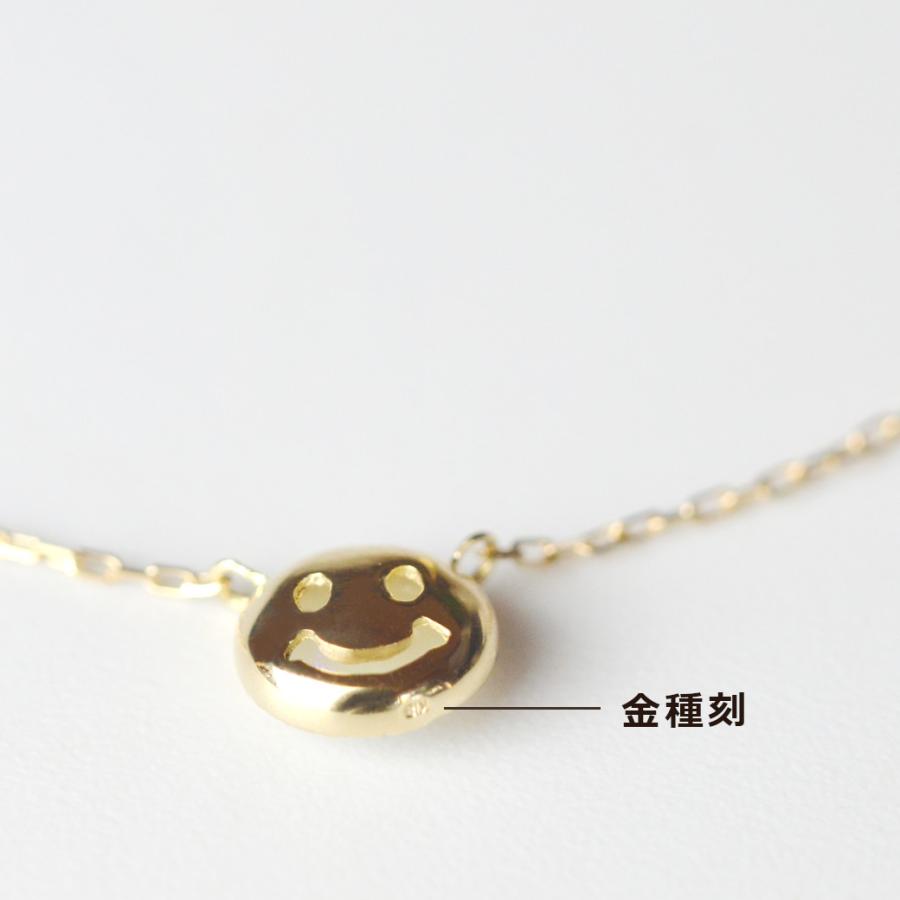ネックレス　K18　リバーシブル　スマイル　ニコちゃん ネックレス K18 レディース スマイル にこちゃん オパール