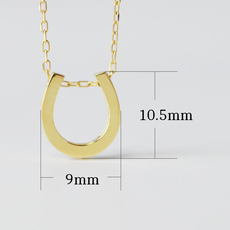 馬蹄 ネックレス K10 レディース ホースシュー リバーシブル 2way 地金