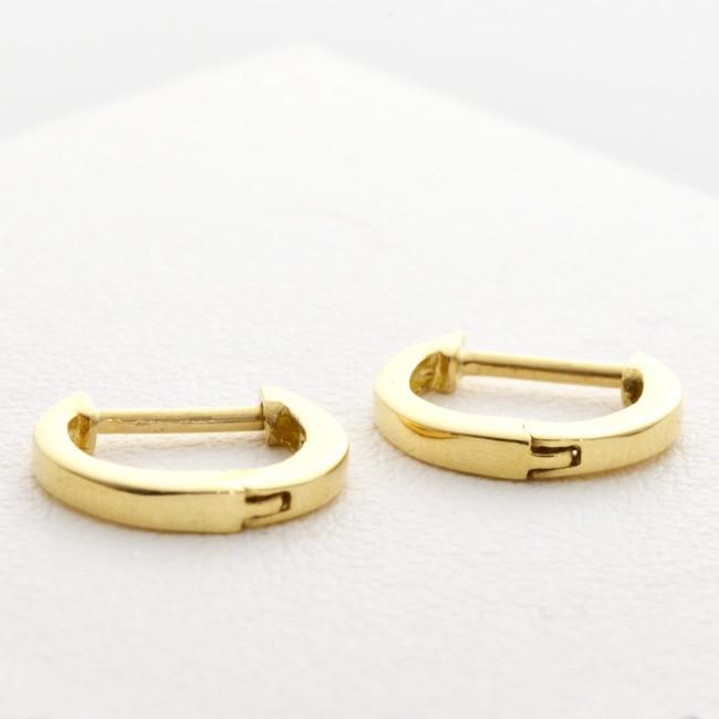ピアス K18金 中折れ リング ピアス イエローゴールド YG レディース メンズの画像