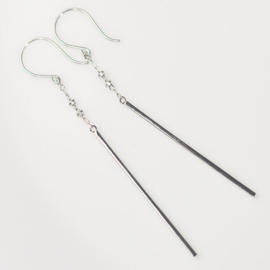 ピアス プラチナ900 バー ロング フック pt900 送料無料 : ジュエリー