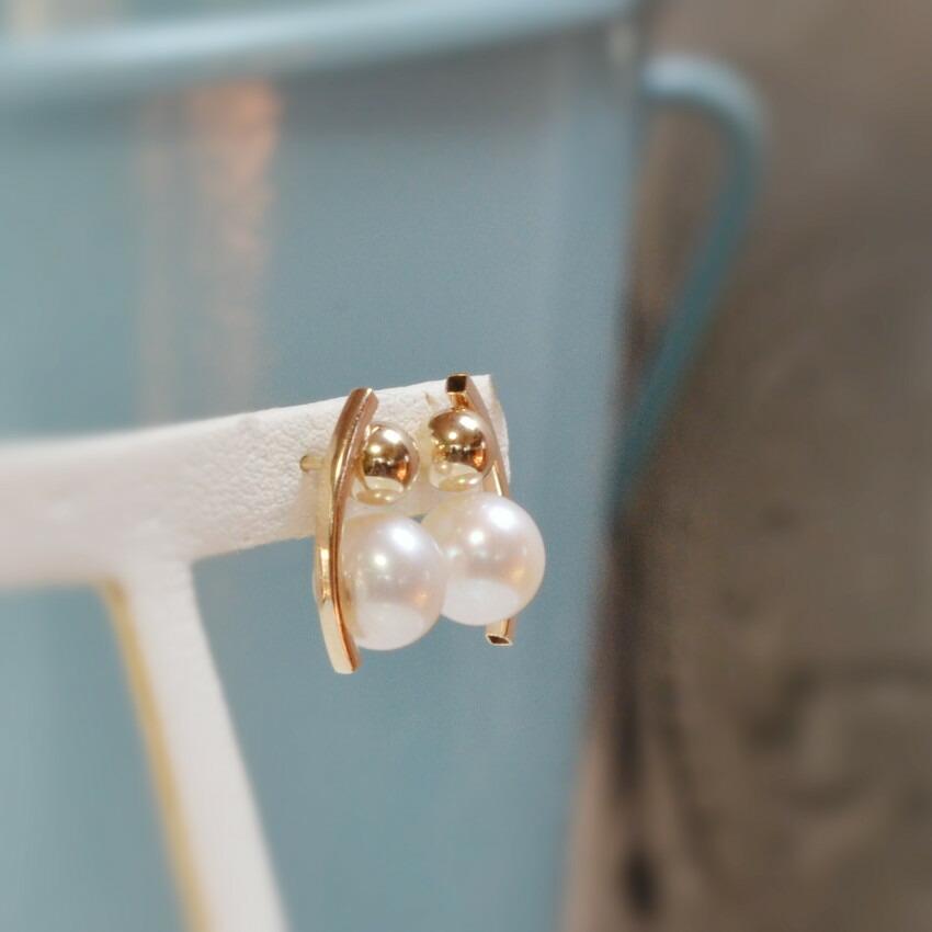 K18 ピアス パール 18k レディース スタッドピアス ゴールド 18金 真珠 
