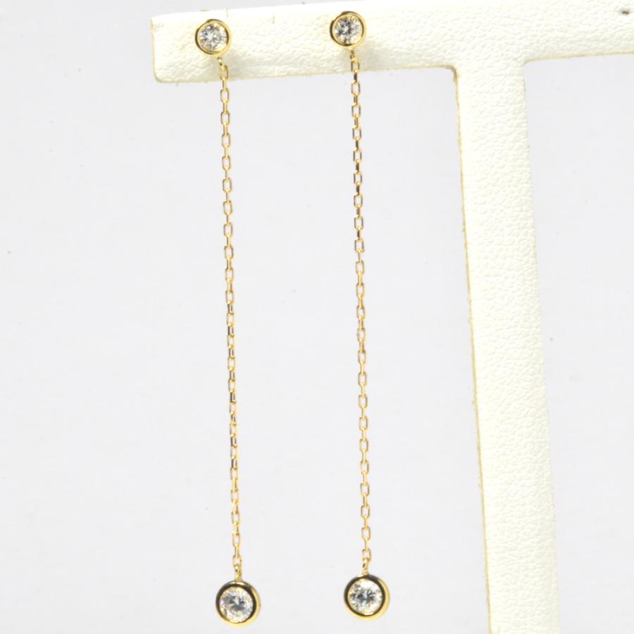 e337天然石ピアス☆オレゴンサンストーン一粒チャーム 14kgf