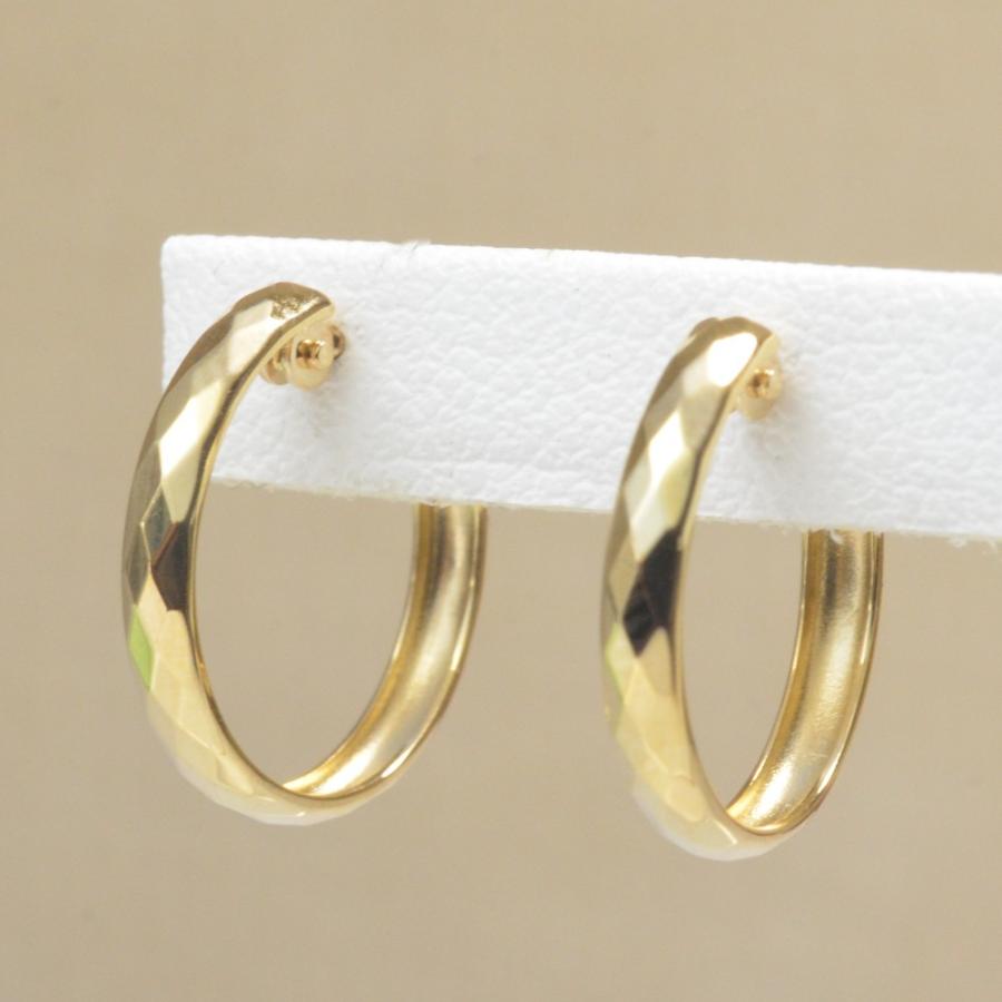 ete シルバーフープピアス k18ポスト ボリュームデザイン レア ete