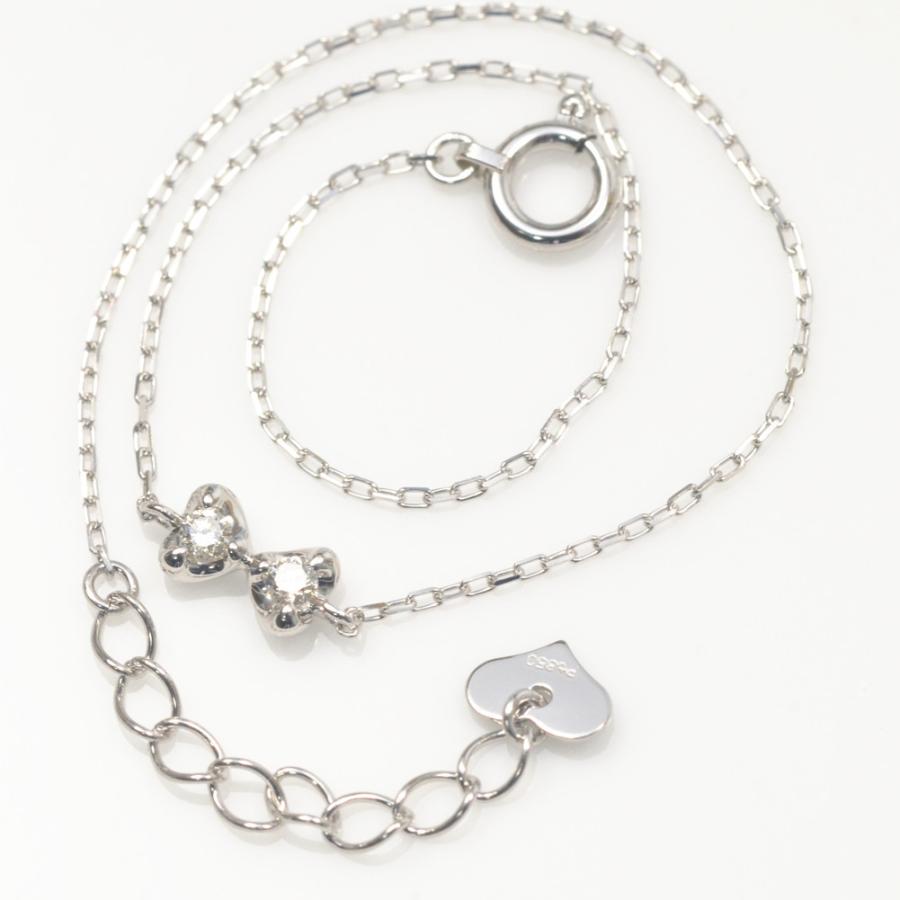 ブレスレット プラチナ リボン モチーフ ダイヤモンド ブレスレット pt900 | ブランド登録なし