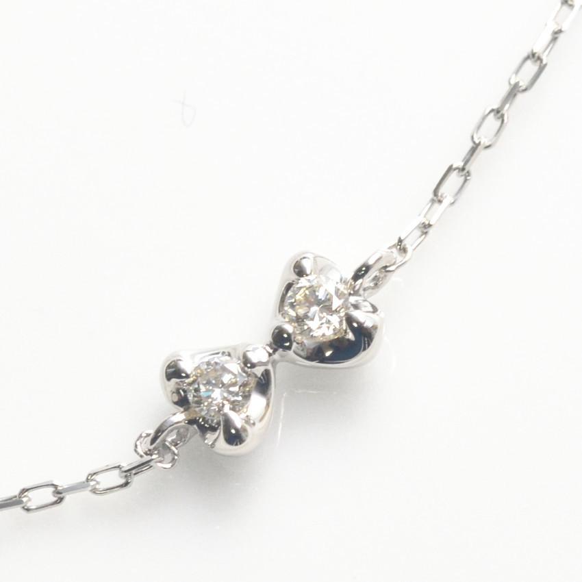 ブレスレット プラチナ リボン モチーフ ダイヤモンド ブレスレット pt900 | ブランド登録なし | 01