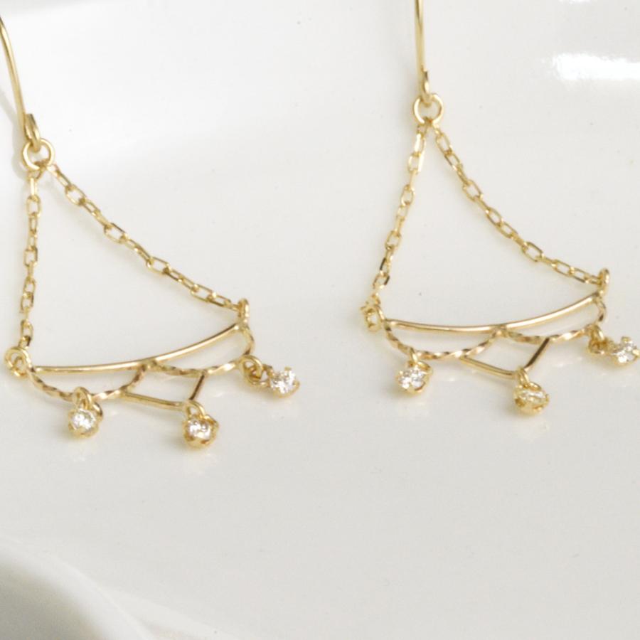 ピアス K10金 イエローゴールド フック ロング ピアス 送料無料 YGの画像