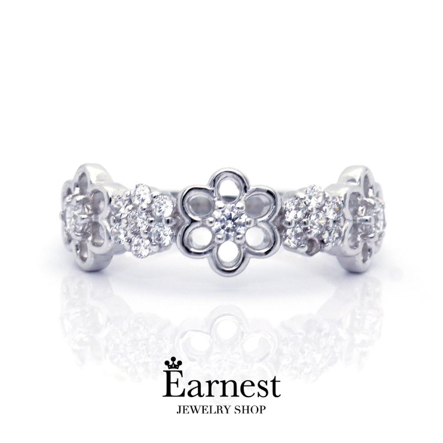 ピンキーリング　フラワーデザインリング　指輪　プラチナ900　ダイヤモンド　0.23ct | ブランド登録なし