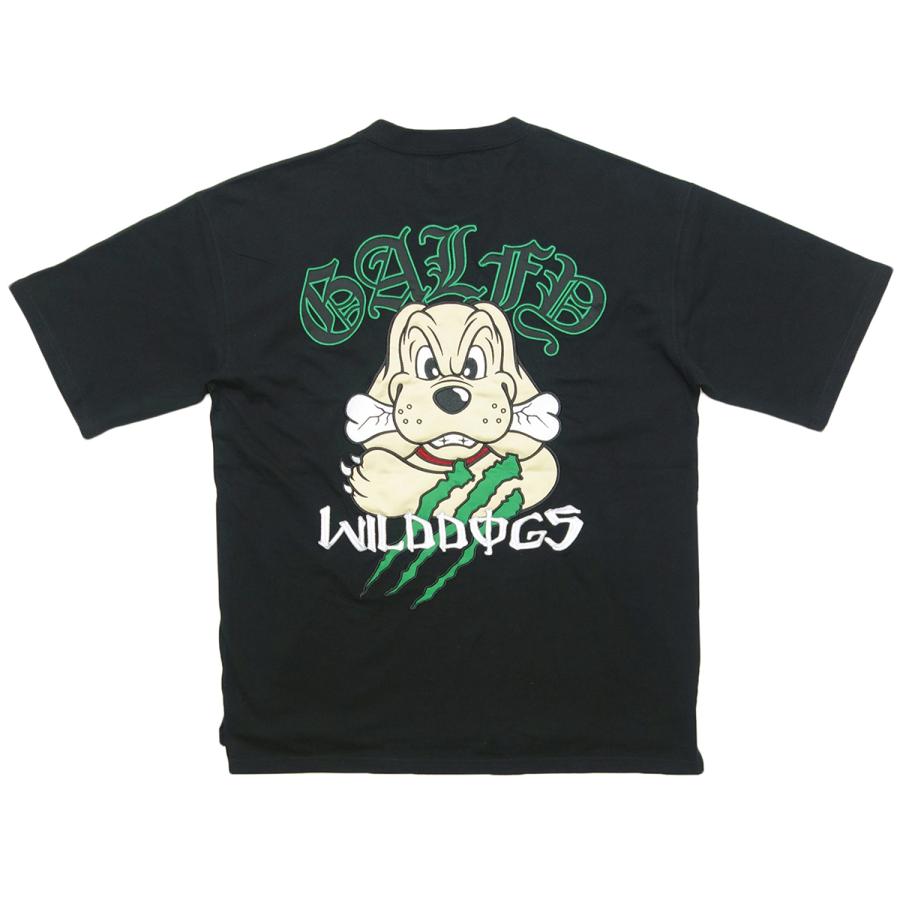 GALFY ガルフィー Tシャツ 半袖 メンズ 犬 刺繍 黒 緑 col20