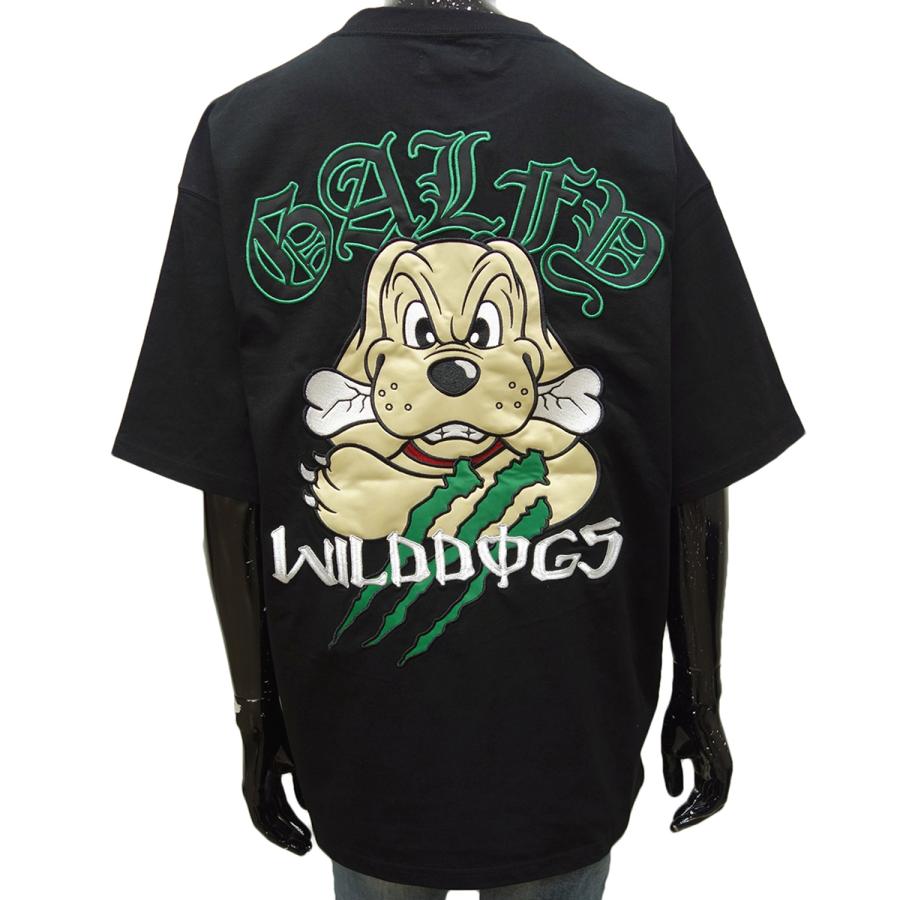 GALFY ガルフィー Tシャツ 半袖 メンズ 犬 刺繍 黒 緑 col20
