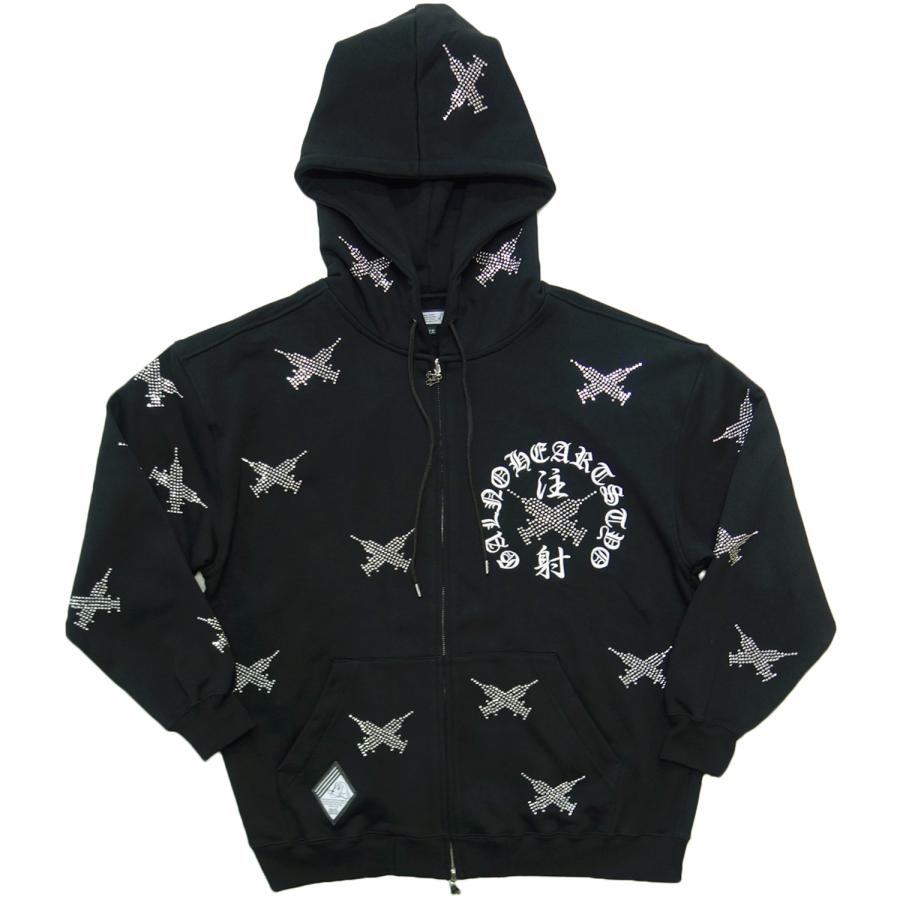 GALFY（ガルフィー） スウェット 長袖 パーカー ジップパーカー 黒