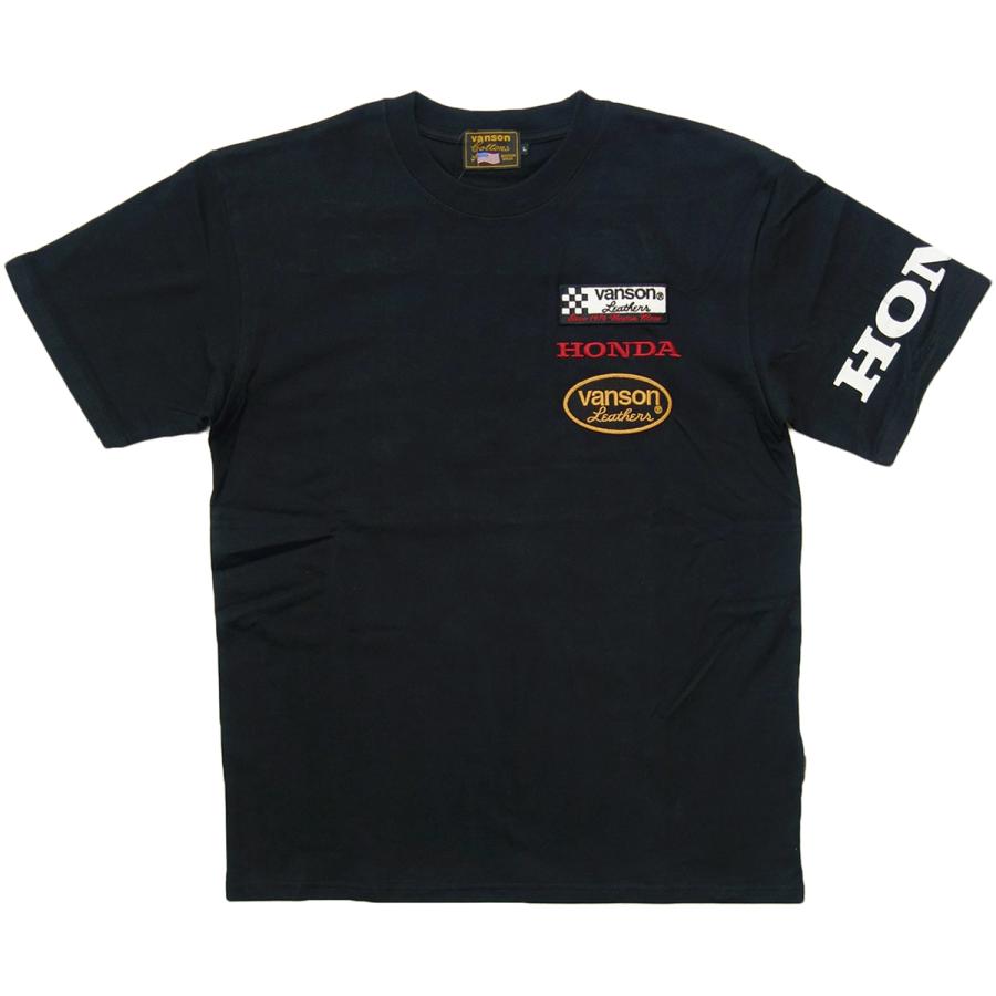 VANSON（バンソン） ホンダ HONDA コラボ Tシャツ 半袖 メンズ 黒 HRV 