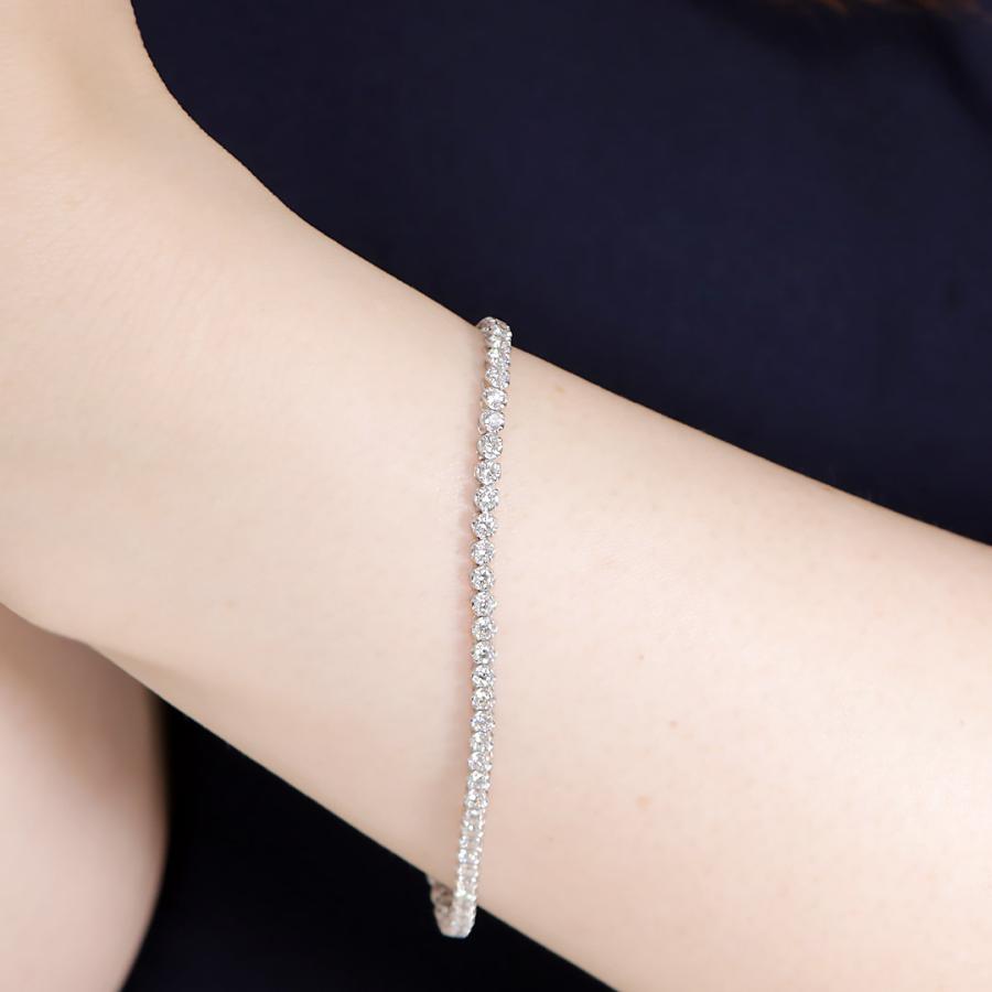 Pt950 2.00ct ダイヤモンド テニスブレスレット 18cm 送料無料 SI 