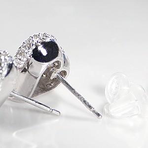 K18YG/WG/PG ゴールド ダイヤモンド ダイヤ ピアス ハート パヴェ 豪華