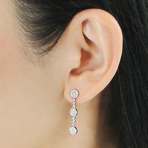 Pt900 0.50ctUP ダイヤモンド ピアス ジュエリー アクセサリー レディース ダイヤモンド ピアス プラチナ パヴェ 0.5カラットの画像