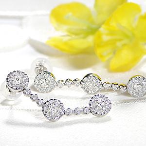 Pt900 0.50ctUP ダイヤモンド ピアス ジュエリー アクセサリー レディース ダイヤモンド ピアス プラチナ パヴェ 0.5カラットの画像