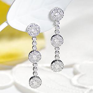Pt900 0.50ctUP ダイヤモンド ピアス ジュエリー アクセサリー レディース ダイヤモンド ピアス プラチナ パヴェ 0.5カラットの画像