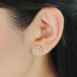 ゴールド K18 YG WG PG 1.0ctUP ダイヤモンド ピアス ジュエリー アクセサリー レディース 18k 0.5ct ダイヤ フラワー プレゼント FYE0031の画像