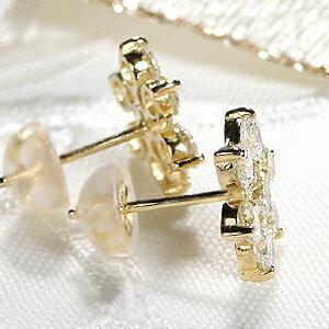 ゴールド K18 YG WG PG 1.0ctUP ダイヤモンド ピアス ジュエリー アクセサリー レディース 18k 0.5ct ダイヤ フラワー プレゼント FYE0031の画像
