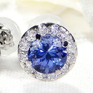 Pt900 タンザナイト ダイヤモンド ピアス プラチナ ダイヤ 送料無料  