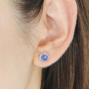 Pt900 タンザナイト ダイヤモンド ピアス プラチナ ダイヤ 送料