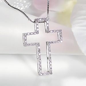 K18WG ゴールド ダイヤモンド ダイヤ ネックレス ペンダント クロス 十字架 6WAY ブラックダイヤモンド FYP0001 |  | 01