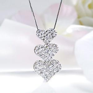 K18WG ゴールド ダイヤモンド ダイヤ ペンダント ネックレス ハート パヴェ SIクラス 豪華 1.05ctUP FYP0009 |  | 01