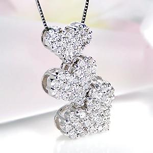 K18WG ゴールド ダイヤモンド ダイヤ ペンダント ネックレス ハート パヴェ SIクラス 豪華 1.05ctUP FYP0009 |  | 02