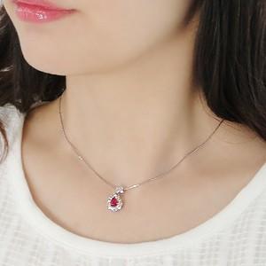 pt900 プラチナ ダイヤモンド ダイヤ ネックレス ペンダント ルビー カラーストーン ペアシェイプ 雫 取り巻き FYP0012 |  | 01