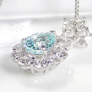 pt900 プラチナ ダイヤモンド ダイヤ ネックレス ペンダント カラーストーン パライバトルマリン ペアシェイプ 雫 FYP0014 |  | 02