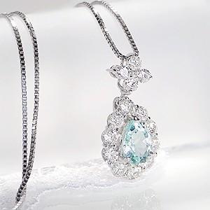 pt900 プラチナ ダイヤモンド ダイヤ ネックレス ペンダント カラーストーン パライバトルマリン ペアシェイプ 雫 FYP0014 |  | 03