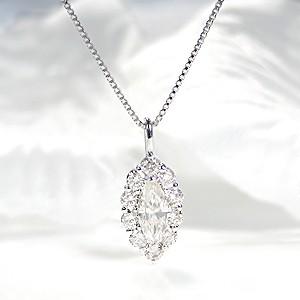 K18 WG ゴールド ダイヤモンド ダイヤ ネックレス ペンダント 大粒 0.5ctUP SIクラス マーキスカット 4月 誕生石 FYP0021 |  | 01