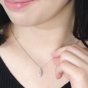 K18WGマーキスカットダイアモンド0.5ct＆D0.182ctの創作ネックレス