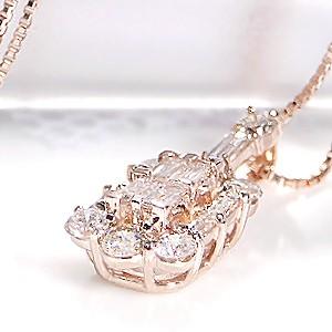 K18YG/PG ゴールド ダイヤモンド ダイヤ ネックレス ペンダント スクエア 18金 18k バケットカット 4月 誕生石 0.5ctUP FYP0023 |  | 03