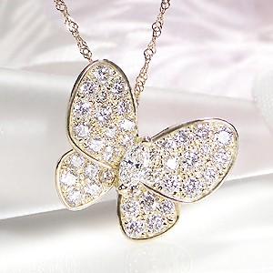 K18YG/WG/PG ゴールド ダイヤモンド ダイヤ ペンダントトップ ネックレス ペンダント 蝶 バタフライ 可愛い 18k 18金 ちょうちょ FYP0026 |  | 03