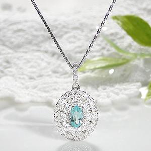 Pt900 パライバトルマリン ダイヤモンド ペンダント ダイヤモンドネックレス ダイヤ ネックレス ダイヤ ペンダント パライバネックレス |  | 01