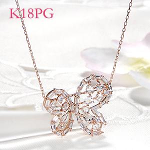 K18YG/WG/PG 1.5ct バタフライ ダイヤモンドペンダント レディース ネックレス ダイヤモンドネックレス 18k ゴールド |  | 01