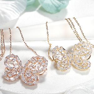 K18YG/WG/PG 1.5ct バタフライ ダイヤモンドペンダント レディース ネックレス ダイヤモンドネックレス 18k ゴールド |  | 04