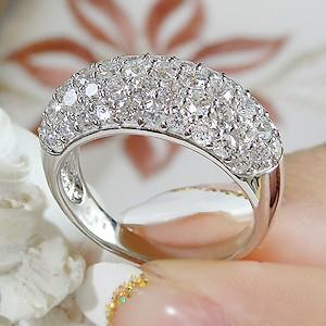 pt900 「1.80ct」 ダイヤモンド パヴェリング ジュエリー SIクラス 