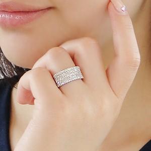pt900 「1.20ct」 5連 ダイヤモンド パヴェリング ジュエリー SIクラス
