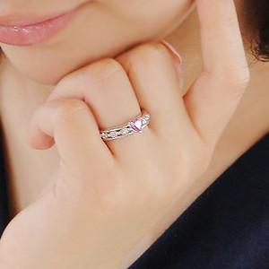 K18YG/WG/PG ハートシェイプ ピンクサファイア ダイヤモンド リング