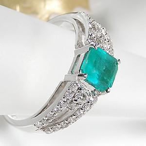 K18WG/YG エメラルド ダイヤモンド リング ジュエリー 指輪 18金  