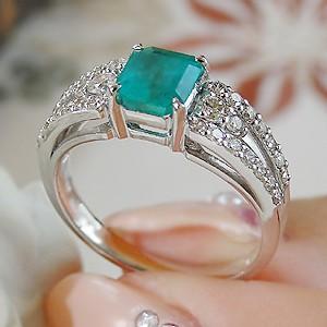 K18WG/YG エメラルド ダイヤモンド リング ジュエリー 指輪 18金  