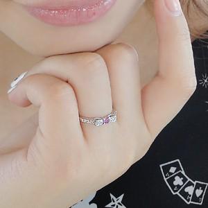 K18YG/WG/PG ピンクサファイヤ ダイヤモンド リボン リング ジュエリー